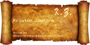 Kriston Zamfira névjegykártya